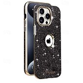 זול נרתיקים לאייפון-טלפון מגן עבור iPhone 16 15 14 Pro Max Plus 13 Pro Max כיסוי אחורי תמיכה בטעינה אלחוטית בלינג גליטר מבריק עמיד בזעזועים רטרו TPU PC