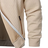 voordelige Basis Sweatshirts-Voor heren Sweatshirt Sweatshirt met volledige ritssluiting Rode Wijn Zwart Marineblauw Khaki Grijs Opstaande boord Effen Met Textuur Sport &amp; Outdoor Casual Dagelijks Streetwear Stoer Sportkleding