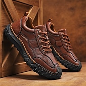baratos Ténis para Homem-sapatos casuais masculinos marrons com cadarço e sola durável, calçados confortáveis para caminhadas ao ar livre, trabalho e uso diário