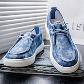 abordables Baskets-Baskets décontractées bleues pour hommes avec un design dégradé, chaussures à lacets confortables pour le streetwear, l&#039;université et les tenues quotidiennes