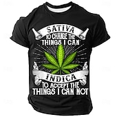  T-shirt grafica per uomo citazione divertente della foglia di cannabis Sativa Indica parodia della preghiera della serenità a manica corta
