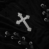 abordables Vestidos-Gótico Maxi Vestidos Sin Mangas Bruja Vampiros Acordonado Terciopelo correa de espagueti Cruz Disfraz Mujer Fantasía Víspera de Todos los Santos Carnaval Rendimiento Fiesta Adultos Vestido