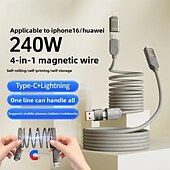 abordables Câbles de téléphone portable-Câble USB-C Câble Lightning Câble de charge multiple 66W 1.2m USB A vers USB C USB C vers USB C Extension USB 5 A Câble de charge Charge rapide Nylon Tressé 3 en 1 4 en 1 Pour iPhone Accessoire de