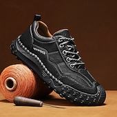 baratos Ténis para Homem-sapatos casuais masculinos marrons com cadarço e sola durável, calçados confortáveis para caminhadas ao ar livre, trabalho e uso diário