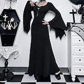 Χαμηλού Κόστους Γυναικείες Στολές-Γκόθικ Μάξι Φορέματα Καμπάνα Μάγος Μορτίσια Άνταμς Δαντέλα Κορσές Φανταχτερή Φόρεμα Γυναικεία Φαντασία Απόκριες Επίδοση Πάρτι Ενήλικες Φόρεμα