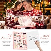 Недорогие Адвент-календарь-Рождественский адвент-календарь, украшения 2025 для девочек, подарок на 24 дня, модный браслет, ожерелье, кольцо, серьги, подарок для детей и подростков, женщин.