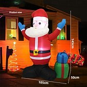 halpa ulkona olevat jouluvalot-1.45M Joulun Puhallettava Joulupukki Lahjapaketti Valo Puhallettava Sisä- ja Ulkovalot Koristeet Lomapihalle Ulkona Lomalle