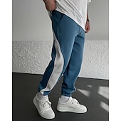 levne Tepláky-Pánské Tepláky Běžec Kalhoty Šňůrky Kapsy Elastický pas Barevné bloky Pohodlné Outdoorové sporty Denní Módní Na běžné nošení Černočervená Bílá  / modrá Lehce elastické
