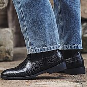 baratos Botas de equitação-Botas altas de montaria masculinas de couro marrom com padrão de crocodilo – calçado equestre elegante de cano alto para passeios a cavalo, eventos de fantasias e trajes de estilo vintage
