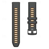billige Garmin klokkebånd-Klokkerem til Garmin Forerunner 570 47 mm/265 (musikk)/255 (musikk)/Venu 3/Vivoactive 4 Marq Descent Quatix 22 mm silikonrem i rustfritt stål, tofarget