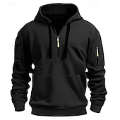 economico Felpa Tattica-Per uomo Felpa con cappuccio Felpa con cappuccio e zip corta Felpa con cappuccio in pile Felpa con cappuccio tattica Nero Blu marino Cachi Grigio chiaro Grigio scuro Con Cappuccio Semplice Cerniera
