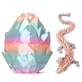 Недорогие Скульптуры-Набор из 12-дюймовых 3D-напечатанных яиц дракона, пасхальные яйца, мифические яйца дракона с драконом внутри, фантазийный коллекционный декор для детей и взрослых, идеальный подарок на Пасху или день