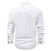 voordelige westernhemden voor heren-Voor heren 1776 Werkhemden Westers overhemd Cargoshirt Lange mouw Tactisch Vintage Retro Buitensporten Werk Kleding Lente Herfst Strijkijzer Twee zakken aan de voorkant Overhemden met knoopjes Zwart