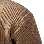 economico Maglioni Cardigan da uomo-Per uomo Felpa Cardigan A Coste Maglia Corto Lavorato a maglia Tinta unica Collo Alto Vacanza Moda Casuale Abbigliamento quotidiano Abbigliamento Primavera &amp; Autunno Nero Rosso M L XL