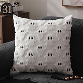 お買い得  ハロウィンの寝室-ハロウィンゴーストのぬいぐるみ枕カバー、ソファ、カウチ、リビングルームのお祝いのホームデコレーション用の3D装飾クッションケース