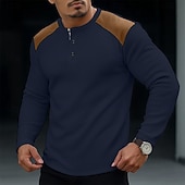 Voor heren Wafel Henley-shirt T-shirt Lange mouw Henley Lente & Herfst Alle seizoenen Kleurenblok Modieus Ontwerper Basic Kleurenblok Vakantie Straat Casual Zwart Wit Rood Top T-shirt voor mannen voordelige Wafelgebreid T-shirt-Voor heren Wafel Henley-shirt T-shirt Lange mouw Henley Lente & Herfst Alle seizoenen Kleurenblok Modieus Ontwerper Basic Kleurenblok Vakantie Straat Casual Zwart Wit Rood Top T-shirt voor mannen