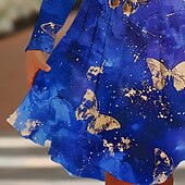 halpa Tyttöjen 3D Eläimet-Tyttöjen 3D Perhonen Mekko Pitkähihainen Kesä Kevät Loma Päivittäin Pyhäpäivä Prinsessa Kaunis Makea Lapset 4-12 vuotta Rento mekko A linjainen mekko Polvipituinen Normaali