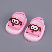 billige Dukkeklær og tilbehør sett-1 par dukkesko til 17 cm dukke, søte minisko, tilbehør til 17 cm dukker, sittende stående serie silikondukke-regnsko (uten dukke)