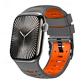 olcso Apple óraszíjak-sportszíj, kompatibilis az Apple Watch 42mm 44mm 45mm 49mm-es szíjával, strapabíró, kétszínű fémkapocsos szilikon szíj, csere csuklópánt az iWatch Ultra 2 sorozathoz, 9, 8, 7, SE, 6, 5, 4, SE-hez