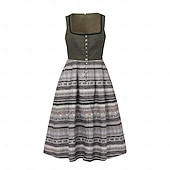 cheap Dirndl Dresses-Oktoberfest Dress Dirndl Trachtenkleider Midi Length Maid Bavarian German Wiesn Women's Carnival Beer Festival Traditional Style Cloth Without Blouse (75CM)