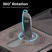 cheap Samsung Cases-Phone Case For Samsung Galaxy Z Flip 7 Z Flip 7 FE Z Flip 6 Z Flip 5 Z Flip 4 Back Cover Support Wireless Charging Kickstand Shockproof Retro TPU PU Leather