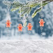 billige Ornamenter-1 stk. juleoppheng i akryl, gjennomsiktig hengende, kreativ pepperkakemann-bokstav DIY-anheng, juletrepynt