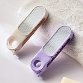 preiswerte Reinigungsmittel-2-in-1-Nano-Glasfuß &amp;Fußfeile zum Entfernen von Peelings &amp;Massagebürste mit ergonomischem Griff, langlebiger Kunststoff, manueller Rasierer in Hellbeige für glatte Füße, Hände, Ellbogen und Knie