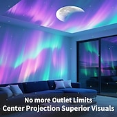 abordables Lumières de Noël-Projecteur de galaxie avec haut-parleur Bluetooth, veilleuse, projecteur d&#039;étoiles pour chambre à coucher, 8 modes, projecteur d&#039;aurores boréales avec éclairage d&#039;ambiance lunaire pour enfants et