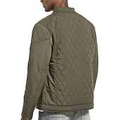 billiga Herrdunjackor och -parkas-Herr Vinterkappa Quiltad jacka Anorak Ficka Polyester Semester Dagliga kläder Datum Normal Mode Ledigt Bekväm Håller värmen Vinter Enfärgad / vanlig färg Svart Kaki Armégrön Mörkblå Pufferjacka