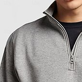 economico Felpa con cappuccio in pile-Per uomo Maglione Felpa con cappuccio in pile Felpa con zip corta Felpa con cappuccio foderata in pile Nero Bianco Rosa Blu marino Blu Colletto Mao Semplice Sport &amp; Outdoor Casuale Quotidiano