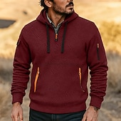 economico Felpa Tattica-Per uomo Felpa con cappuccio Felpa con cappuccio e zip corta Felpa con cappuccio in pile Felpa con cappuccio tattica Nero Bianco Rosso Blu Cachi Con Cappuccio Semplice Cerniera Testurizzato Sport