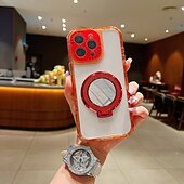 お買い得  iPhone用ケース-電話 ケース 用途 16 15 14 Pro Max Plus 16e 13 Pro Max バックカバー ミラー キックスタンド 耐衝撃 レトロ風 TPU PC