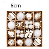 ieftine Ornamente-42 de globuri de Crăciun pentru brad, ornamente de Crăciun de 6 cm / 2,36 inch, set de globuri vopsite în vișiniu și auriu pentru agățat în brad