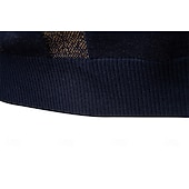 cheap Men's Elite Sweaters &amp; Cardigans-Men's Pullover Knit Regular Tops Check Pattern Crew Neck Cool Pullover School Vacation Clothing Apparel Spring Fall Dark Navy Purple S M L