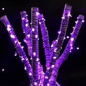 abordables Guirlandes lumineuses à piles-2m Guirlandes Lumineuses 20 LED Blanc Chaud Blanc Rouge Lumières de fil de cuivre Halloween Étanche Vacances Alimenté par piles