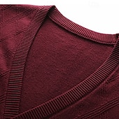 preiswerte Herren Strickjacke-Herren Pullover Kleid Pullover Strickjacke Strickpullover Gerippt Stricken Normale Oberteile Gestrickt Gerippt Einfach V Ausschnitt Mode Schals Formell Geschäft Bekleidung Frühling Herbst