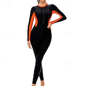 billige Utslett vakter-Dame Badedrakt Rash-guard UV Solbeskyttelse UPF50+ Langermet Badetøy Ta igjen glidelåsen Svømming Surfing Lapper Vår Høst