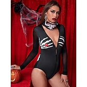 levne Halloween-Lebka předvečer Všech svatých Cosplay kostým předvečer Všech svatých Sexy kostým předvečer Všech svatých Dospělé Dámské předvečer Všech svatých Výkon Párty Podium Jednoduché Halloweenské kostýmy