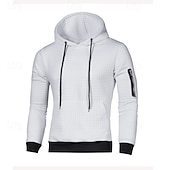 economico Felpa Tattica-Per uomo Felpa con cappuccio Felpa con cappuccio a nido d&#039;ape Felpa con cappuccio tattica Nero Bianco Grigio chiaro Grigio scuro Con Cappuccio Semplice Cerniera Testurizzato Sport &amp; Outdoor Casuale