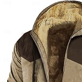 abordables Sudadera con capucha de vellón-Hombre Sudadera Sudadera con capucha y cremallera completa Sudadera con capucha de lana Sudadera con capucha forrada de polar Azul Piscina Marrón Verde Trébol Gris Con Capucha Plano Retazos Bloque de