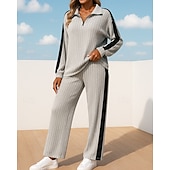 abordables Tracksuits-Women's Tracksuit Sweatpants Windproof Gym Training Running Sportswear Activewear Dark Grey Black White