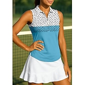  Γυναικεία Γεωμετρικό Πουά Μπλούζες Αθλητικό πουκάμισο Φανέλα POLO Πουκάμισο τένις Αμάνικο Φερμουάρ Λουλουδάτο UPF50+ Ανθεκτικό στην υπεριώδη ακτινοβολία Υψηλή Ελαστικότητα Ύγρανση Αναπνέει