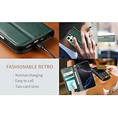 cheap iPhone Cases-Phone Case For iPhone 17 Pro Max 17 Air 16 15 14 Pro Max Plus 16e 13 Pro Max Back Cover with Wrist Strap Kickstand Card Slot Retro TPU PU Leather