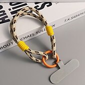 abordables Correas para el teléfono y muñequeras-Cuerda de mano simple de dos hilos de moda, cuerda de muñeca corta simple, cuerda colgante de doble capa, firme y resistente, antirroturas y anticaídas, cuerda para colgar teléfonos móviles.