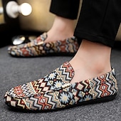 economico Mocassini casual-mocassini da uomo in jacquard multicolore con motivo a zigzag – scarpe casual slip-on alla moda per feste, vacanze e resort estivi