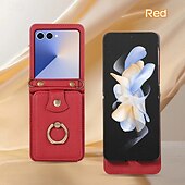 お買い得  サムスン用ケース-電話 ケース 用途 サムスンのギャラクシー Zフリップ7 Zフリップ6 Z Flip 5 Z Flip 4 バックカバー ストラップ付き キックスタンド カード挿入口 レトロ風 TPU PUレザー