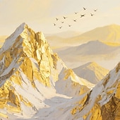 Duże złote góry na płótnie, oryginalna złota sztuka ścienna, tekstura 3D, impasto, abstrakcyjny, naturalny krajobraz, wystrój boho, salon, wystrój domu tanie Pejzaże-Duże złote góry na płótnie, oryginalna złota sztuka ścienna, tekstura 3D, impasto, abstrakcyjny, naturalny krajobraz, wystrój boho, salon, wystrój domu