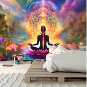 abordables Tapisseries murales-tapisserie Tentures Murales Sept chakras Méditation Yoga Mystique Chambre Salon Dortoir Décorations murales, porte, arrière-plan