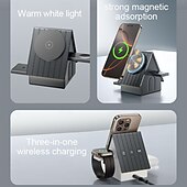 お買い得  ワイヤレス充電器-ワイヤレスチャージャー ワイヤレス充電パッド ワイヤレス充電スタンド 折りたたみ式充電ステーション MagSafe ユニバーサル 磁石バックル 用途 携帯電話 Apple Watch Series 4 AppleWatchシリーズSE / 6/5/4/3/2/1 Apple Watch Series 3