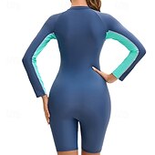 abordables Lycra de surf-Femmes Maillot de bain Maillot Anti UV Protection Solaire UV UPF50+ manche longue Maillot de Bain Zip Up Natation Surf Patchwork Été Printemps Automne